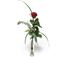 Picture of Gorgeous single romantic long stemmed rose with greenery-choose color!
