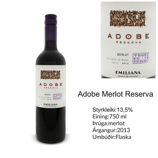 Mynd Adobe Merlot Reserva rauð vín.