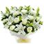 Picture of Luxury Snow white beauty bouquet with oriental lilies, roses, lisianthus, and greenery.