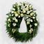 Picture of Funeral Wreath with one decoration with white oriental lilies, cream white roses and more-3 sizes.
