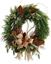 Picture of Christmas rustic natural holiday real fresh wreath with big ribbon for the door or wall.
