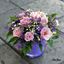 Picture of Beautiful Fuchsia rose and other flowers arrangement in glass vase (included). ONLY BEIGE VASE
