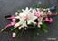 Picture of Stunning and modern casket spray with white lilies, gladiolus, pink roses and much more-2 sizes.