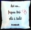 Picture of Decorative  satin throw Pillow- Love is when are 2 hearts beating as one…2 languages.