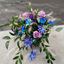 Picture of Luxury Wedding bouquet with blue hyacinth, roses, pampas grass, blue coloured chrysanthenum and more.