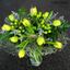 Picture of Icelandic Tulips in easter yellow and green colours in simple hand tied bouquet.