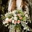 Picture of Bohemian Wedding bouquet with cream-white icelandic roses, and other seasonal flowers-3 sizes.