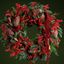 Picture of Red Christmas holiday wreath with norman, thuja, ilex berries for the door or wall -2 colors available.