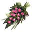 Picture of Romantic high spiral bouquet with pink roses, aralia, eucalypthus and more..