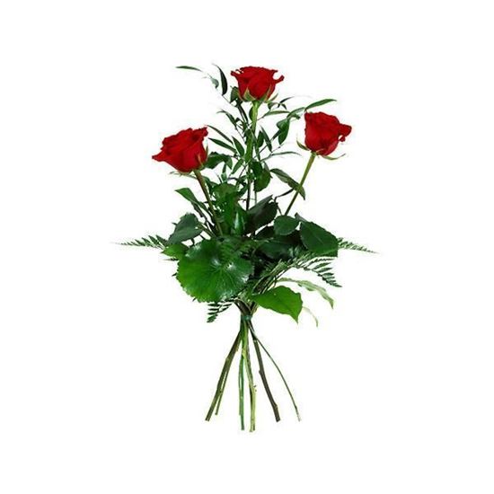 Picture of Classic Bunch of 60cm Roses, with greenery to match