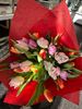 Picture of Bouquet of Tulips Single or Mixed Color with greenery to match